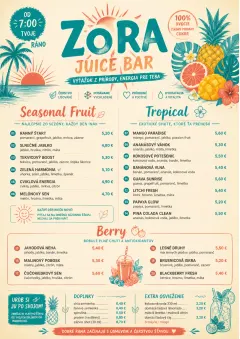 Tropical Refresh menu template preview