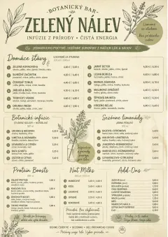Botanical Infusion menu template preview