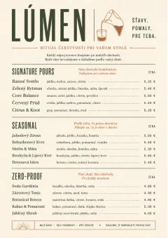 Boutique Pour Card menu template preview