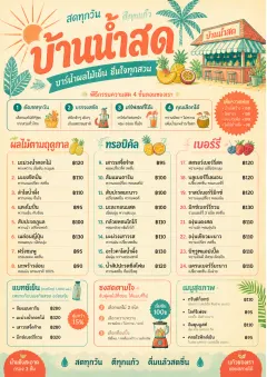 Tropical Refresh menu template preview