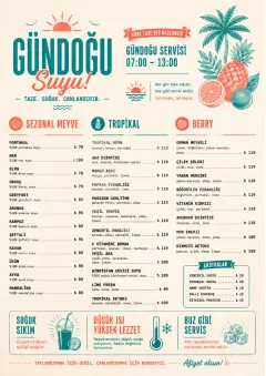 Tropical Refresh menu template preview