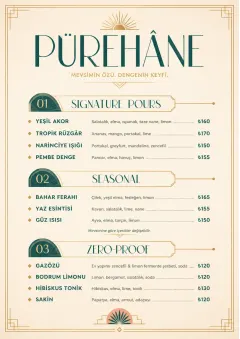 Boutique Pour Card menu template preview