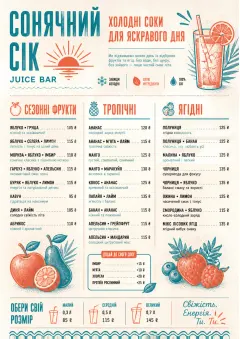 Tropical Refresh menu template preview