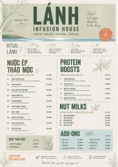Botanical Infusion menu template preview