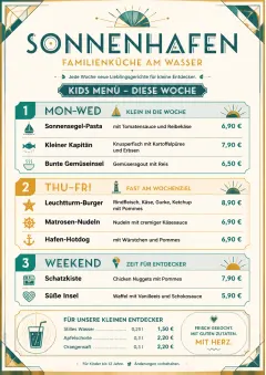 Weekly Board Clean menu template preview