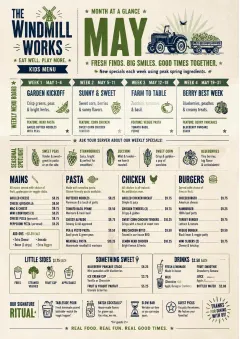 Monthly Seasonal menu template preview