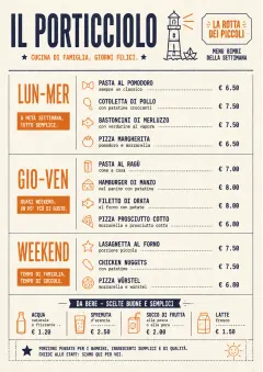 Weekly Board Clean menu template preview