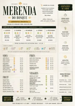 School Canteen menu template preview