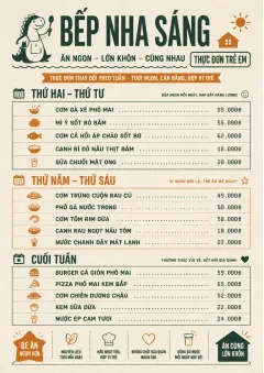 Weekly Board Clean menu template preview