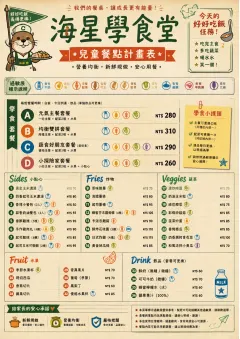 School Canteen menu template preview