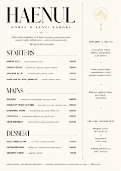 Chef Carte Brève menu template preview