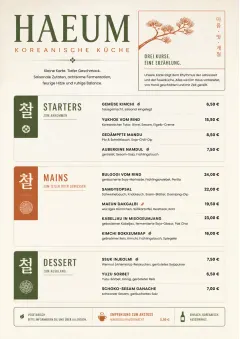 Chef Carte Brève menu template preview