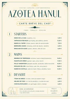 Chef Carte Brève menu template preview