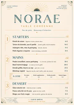 Chef Carte Brève menu template preview