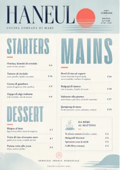 Chef Carte Brève menu template preview