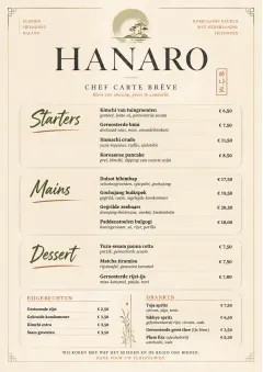 Chef Carte Brève menu template preview
