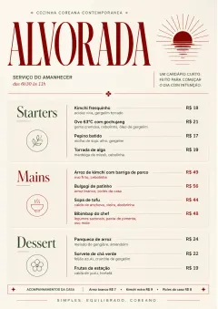 Chef Carte Brève menu template preview