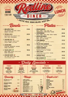 Diner Comfort menu template preview