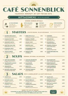 Sunrise Classic menu template preview