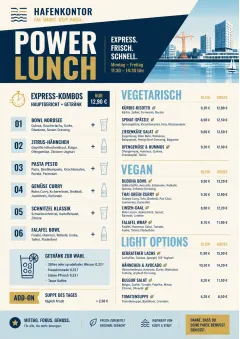 Power Lunch menu template preview
