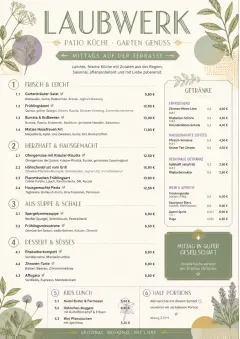 Garden Patio Day menu template preview
