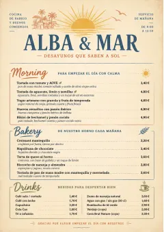 Sunrise Short Carte menu template preview