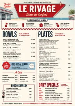 Diner Comfort menu template preview
