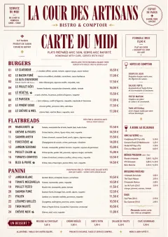 Bistro Midi menu template preview