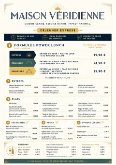 Power Lunch menu template preview