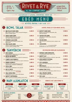 Diner Comfort menu template preview