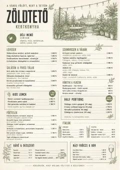 Garden Patio Day menu template preview