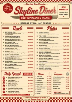 Diner Comfort menu template preview