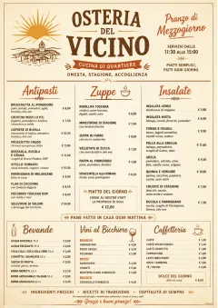Sunrise Classic menu template preview