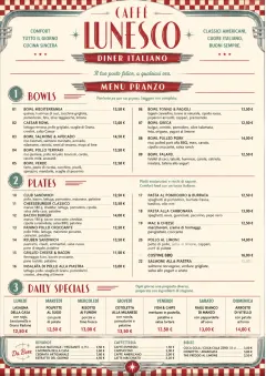Diner Comfort menu template preview