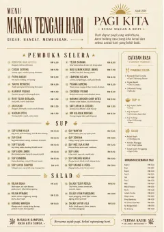 Sunrise Classic menu template preview