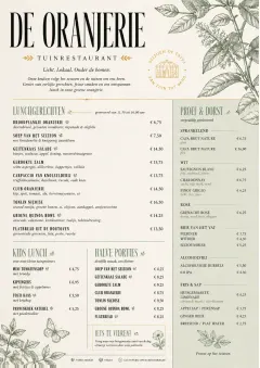 Garden Patio Day menu template preview