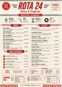 Diner Comfort menu template preview