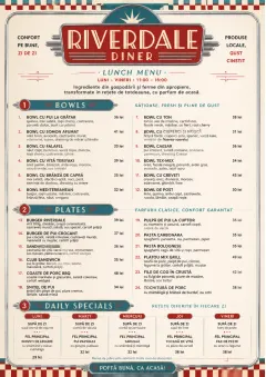 Diner Comfort menu template preview