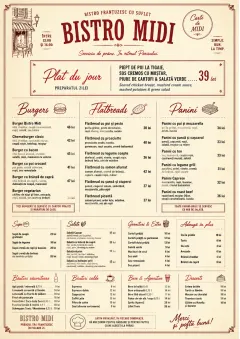Bistro Midi menu template preview
