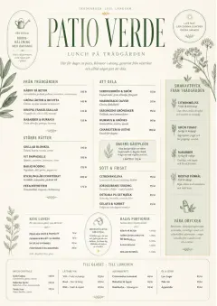 Garden Patio Day menu template preview