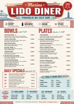 Diner Comfort menu template preview
