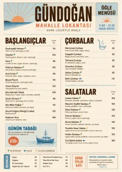 Sunrise Classic menu template preview
