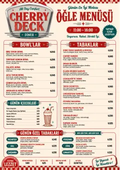 Diner Comfort menu template preview