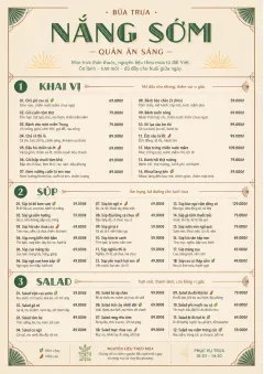 Sunrise Classic menu template preview