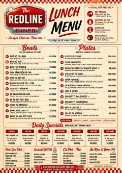 Diner Comfort menu template preview