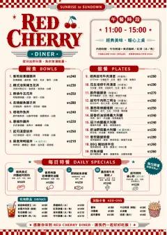 Diner Comfort menu template preview