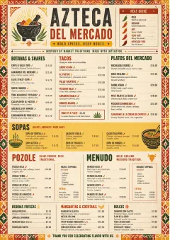 Spice Market Bold menu template preview