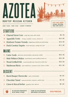Chef Carte Brève menu template preview