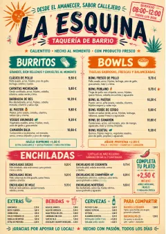 Street Stall Energy menu template preview