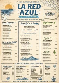 Coastal Regional menu template preview
